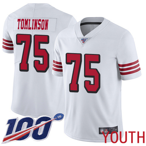 San Francisco 49ers Limited White Youth Laken Tomlinson NFL Jersey #75 100th Season Vapor Untouchable Rush